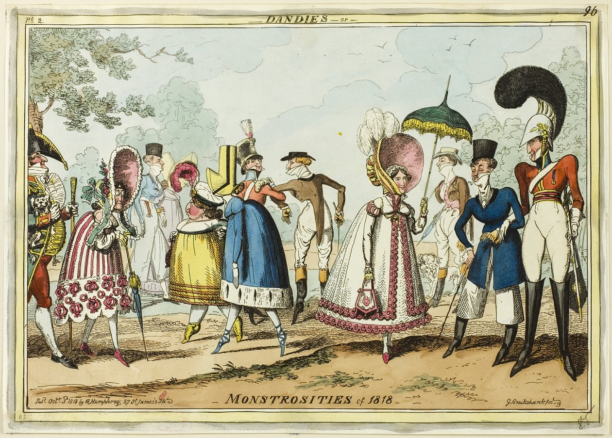 Dandies eller monstrositeter fra 1818 av George Cruikshank