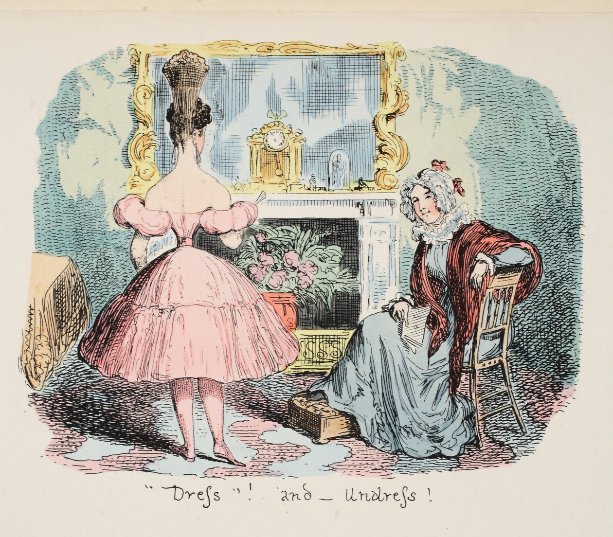 Kle av og på, pub. 1832 (Håndfarget gravering) av George Cruikshank