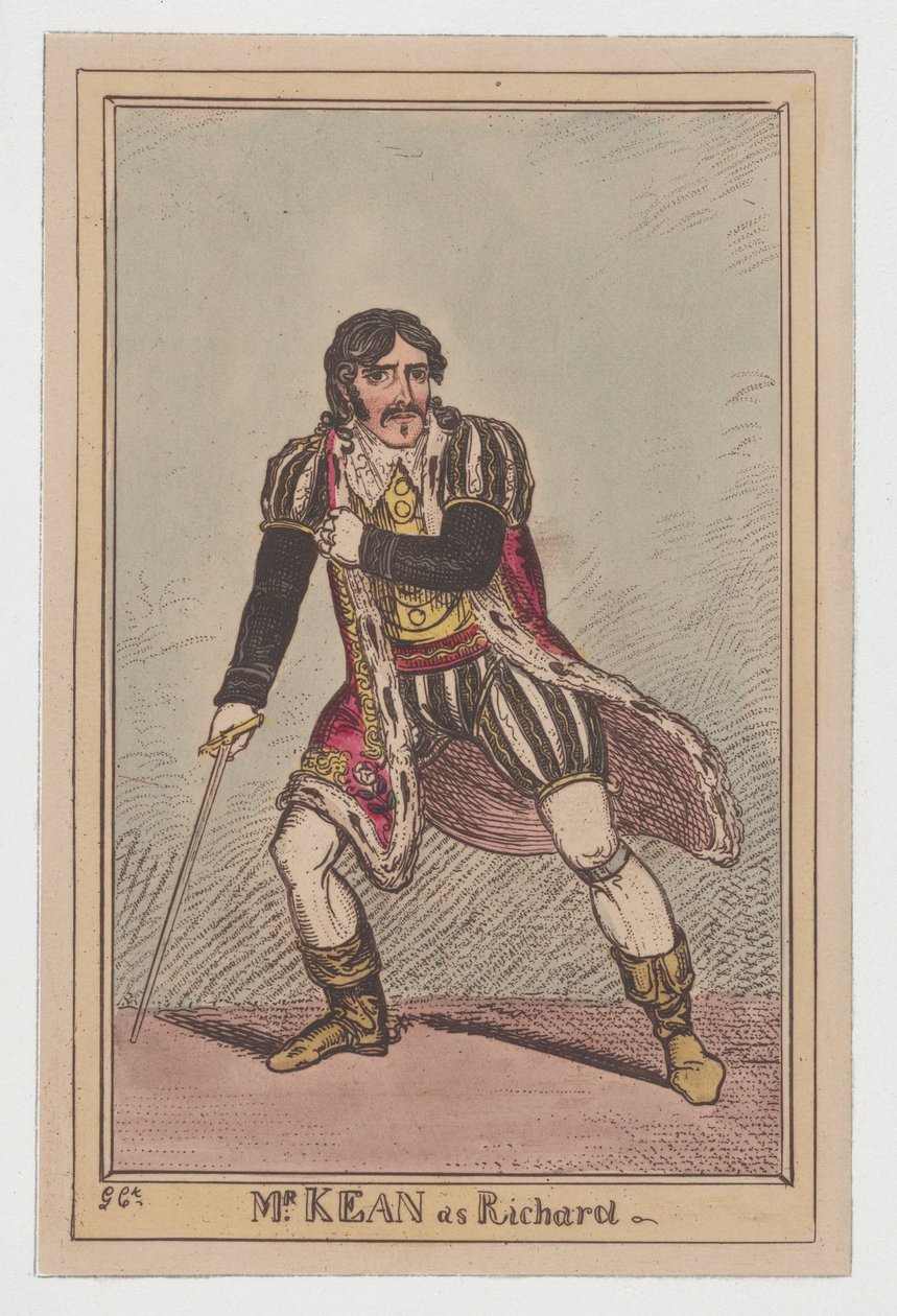 Edmund Kean som Richard III, ca. 1814., ca. 1814. av George Cruikshank