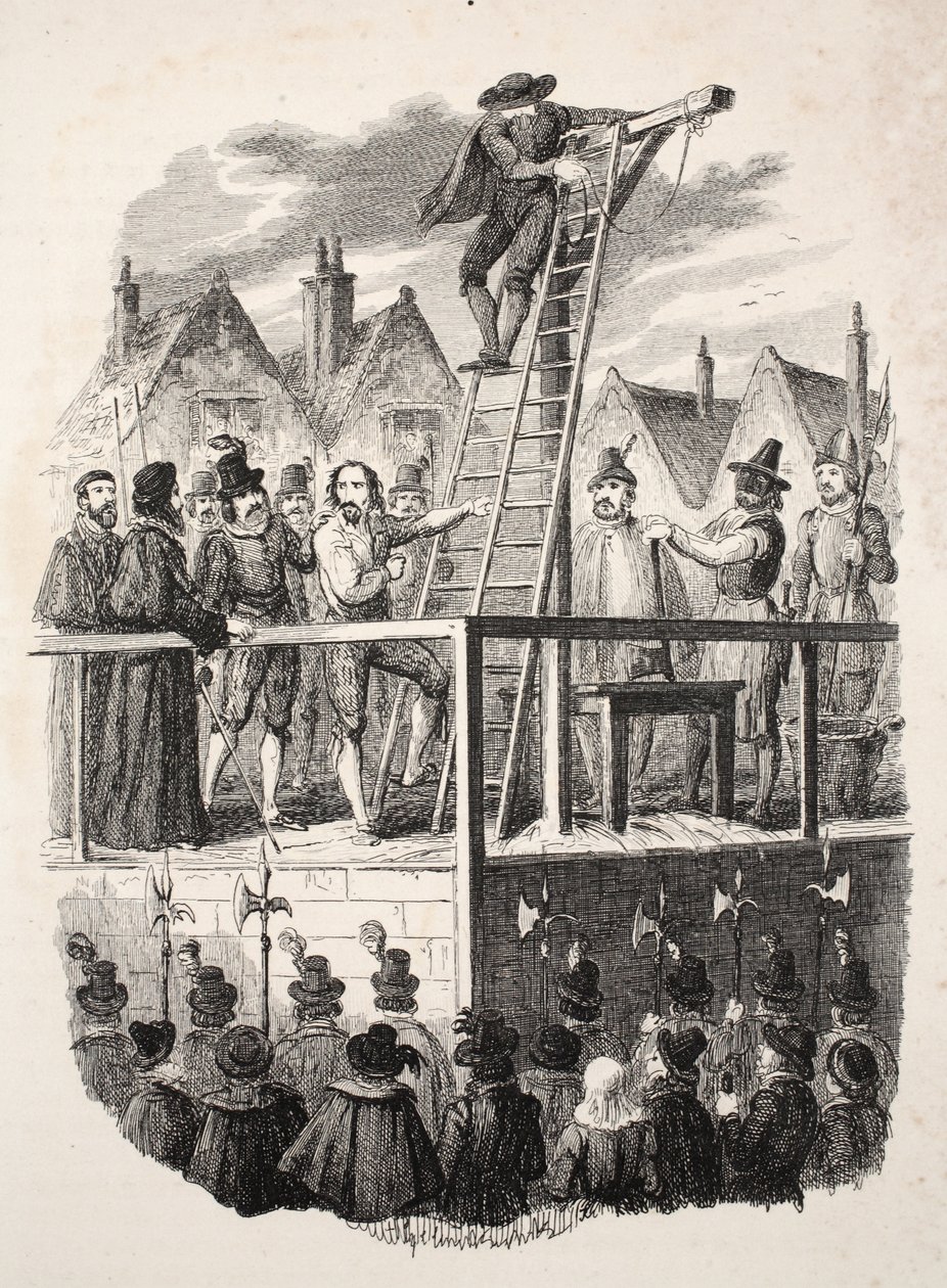 Henrettelse av Guy Fawkes, pub. 1841. av George Cruikshank