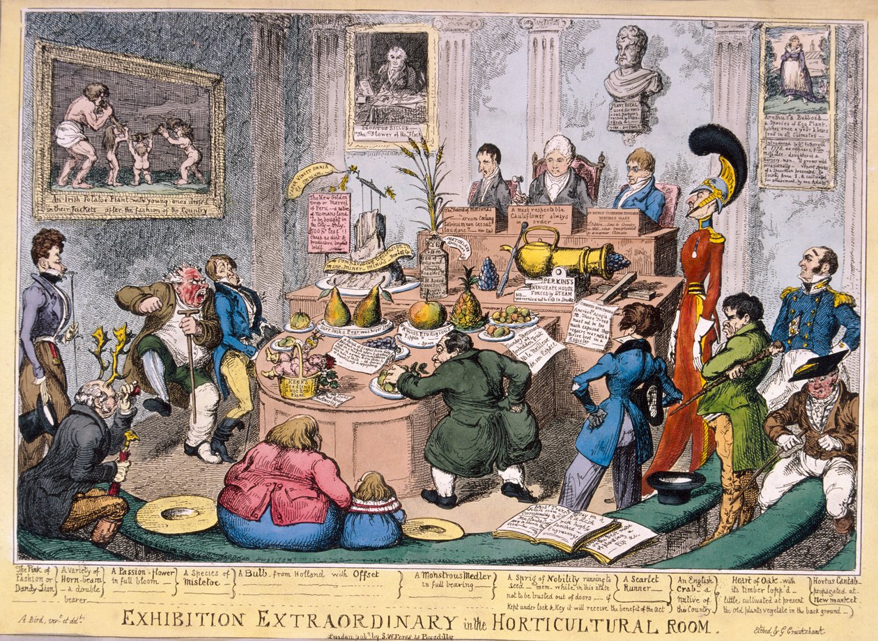 Utstilling ved Royal Horticultural Society, London, 1826 av George Cruikshank