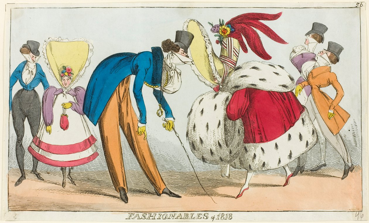 Motefolk fra 1818 av George Cruikshank