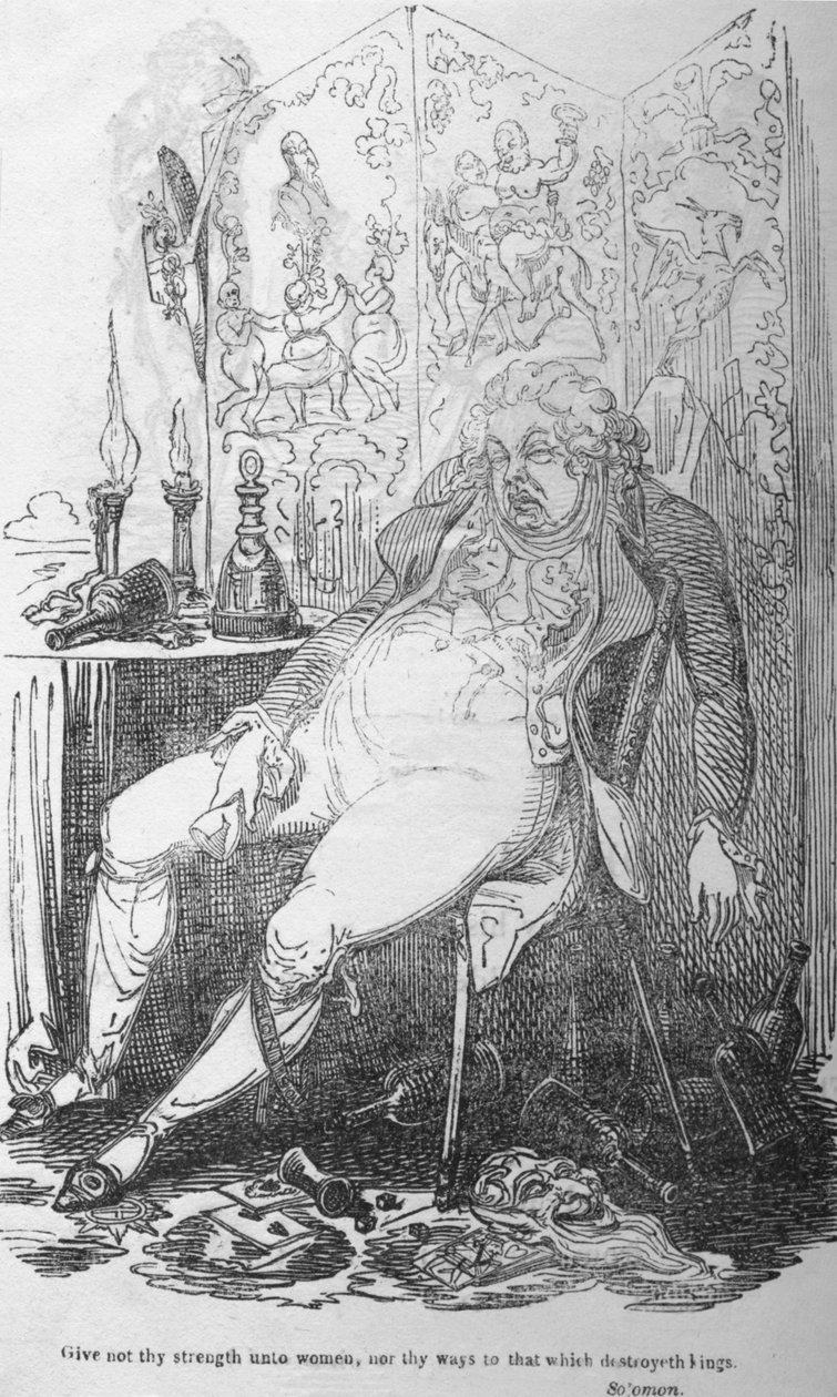 Gi ikke din styrke til kvinner, eller dine veier til det som ødelegger konger, c1820. av George Cruikshank