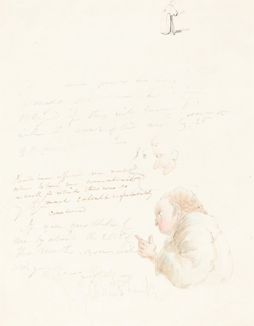 Halvlengde av en advokat og andre skisser av George Cruikshank