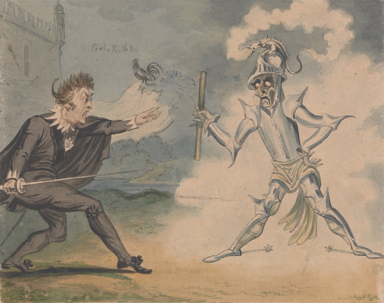 Hamlet og spøkelsen, ca. 1825 av George Cruikshank