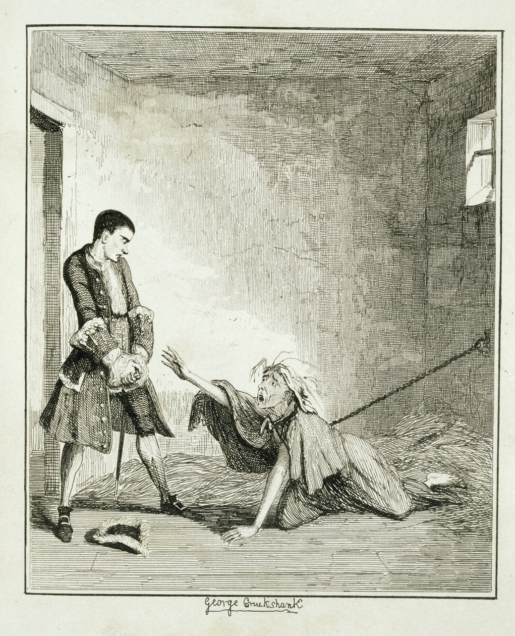 Jack besøker moren sin på Bethlehem Hospital, London, illustrasjon fra 