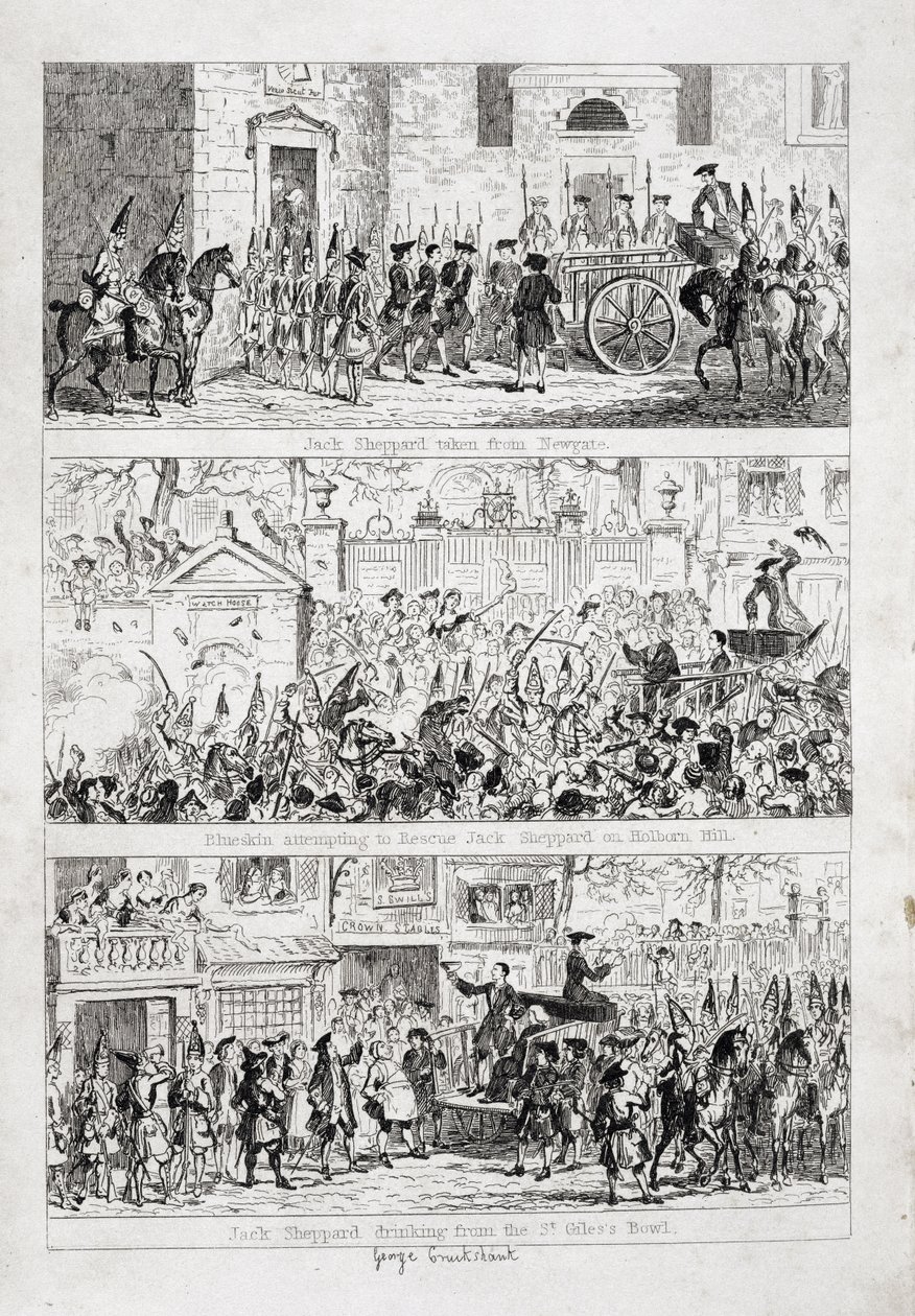 Jacks reise fra Newgate til Tyburn, illustrasjon fra 
