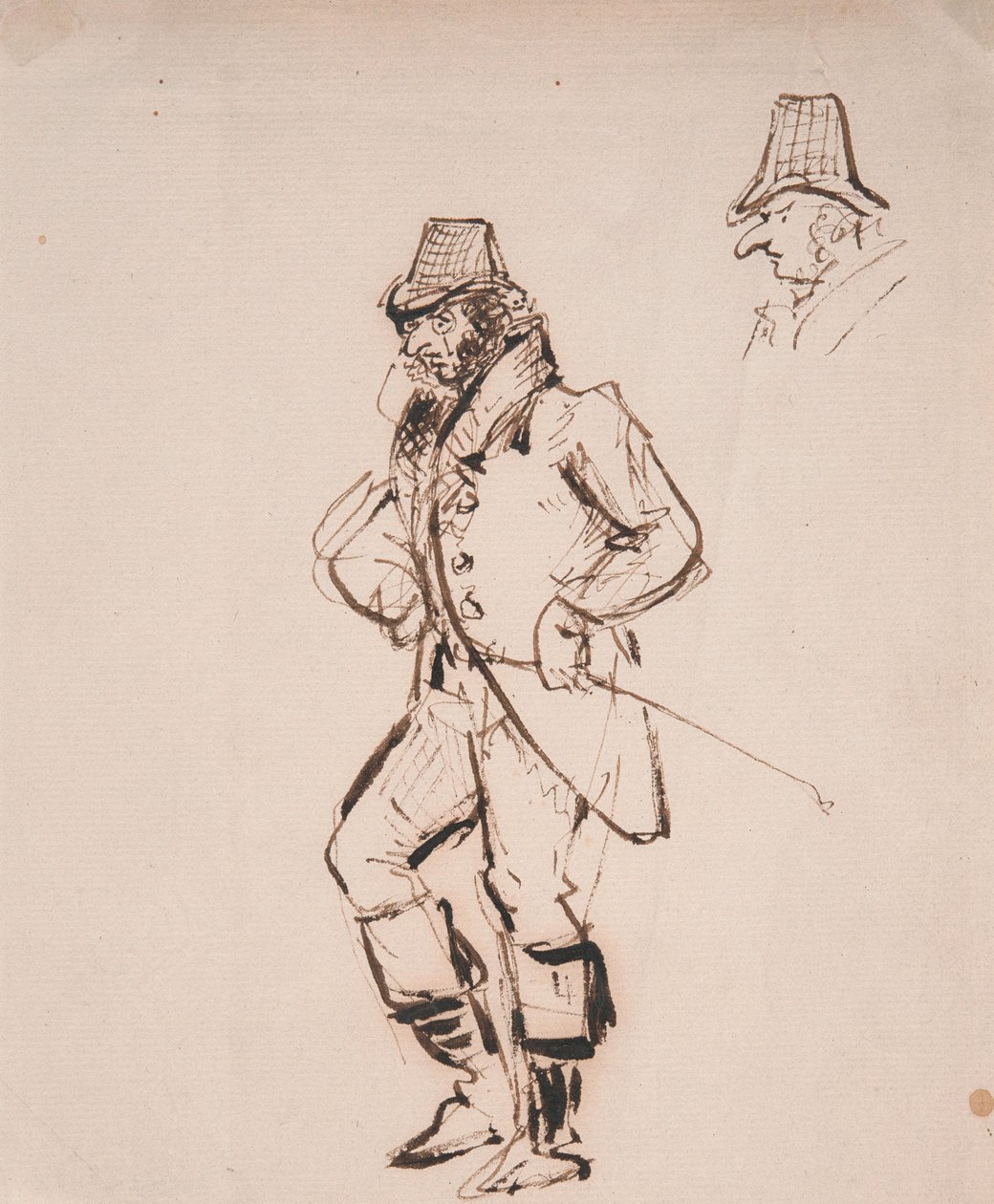 Mann med ridepisk av George Cruikshank