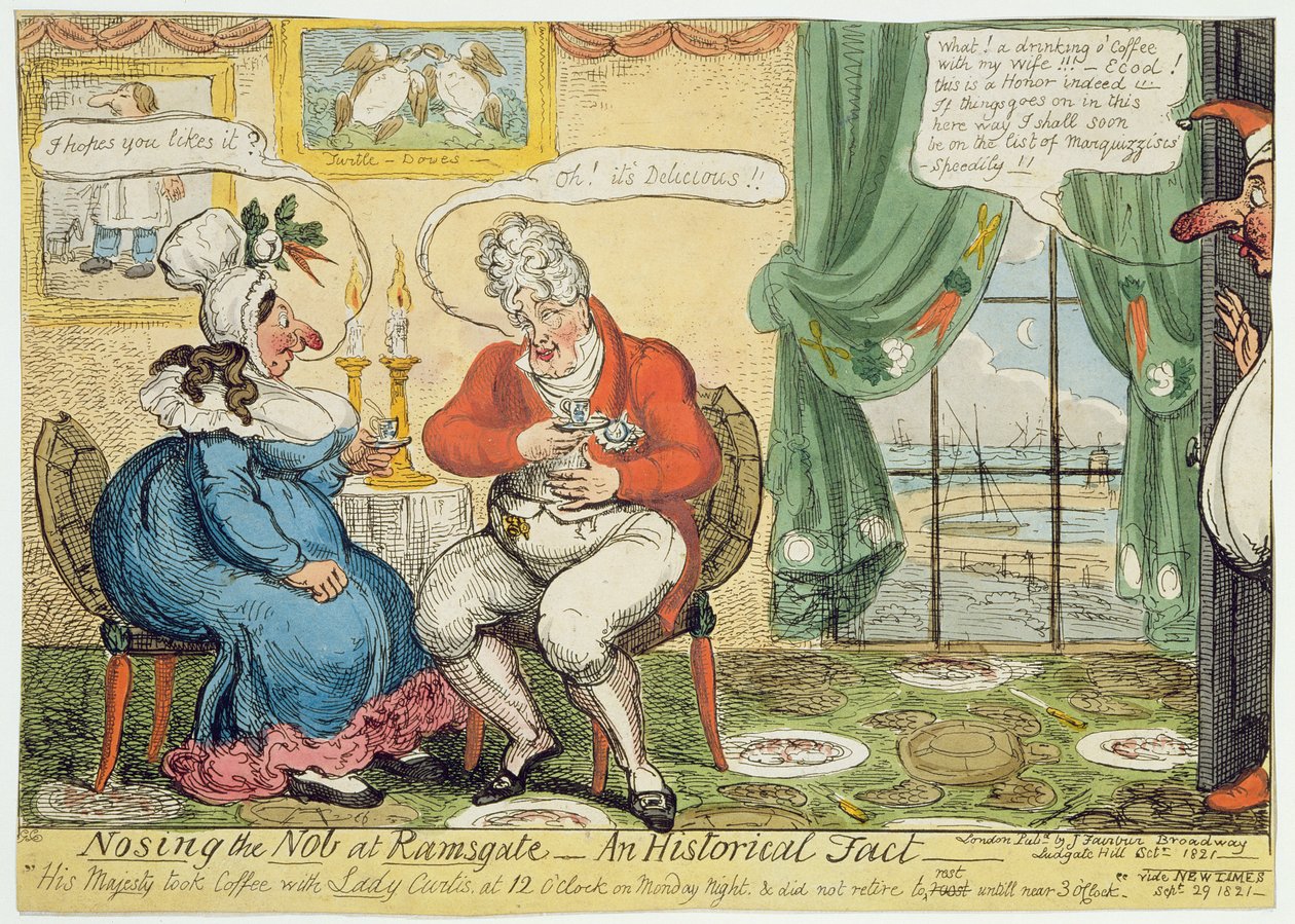 Nosing the Nob ved Ramsgate, 1821 av George Cruikshank