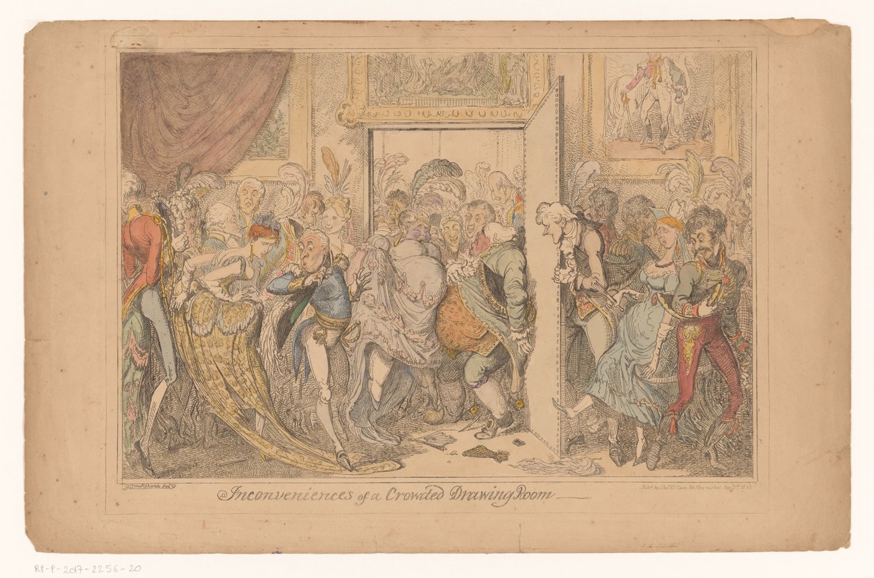 Overvol salong Ulemper med en overfylt stue (tittel på objekt) av George Cruikshank