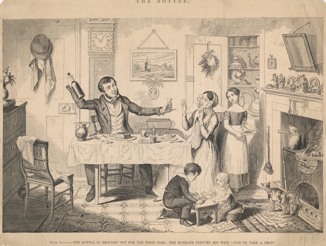Tavle I, Flasken tas fram for første gang av George Cruikshank