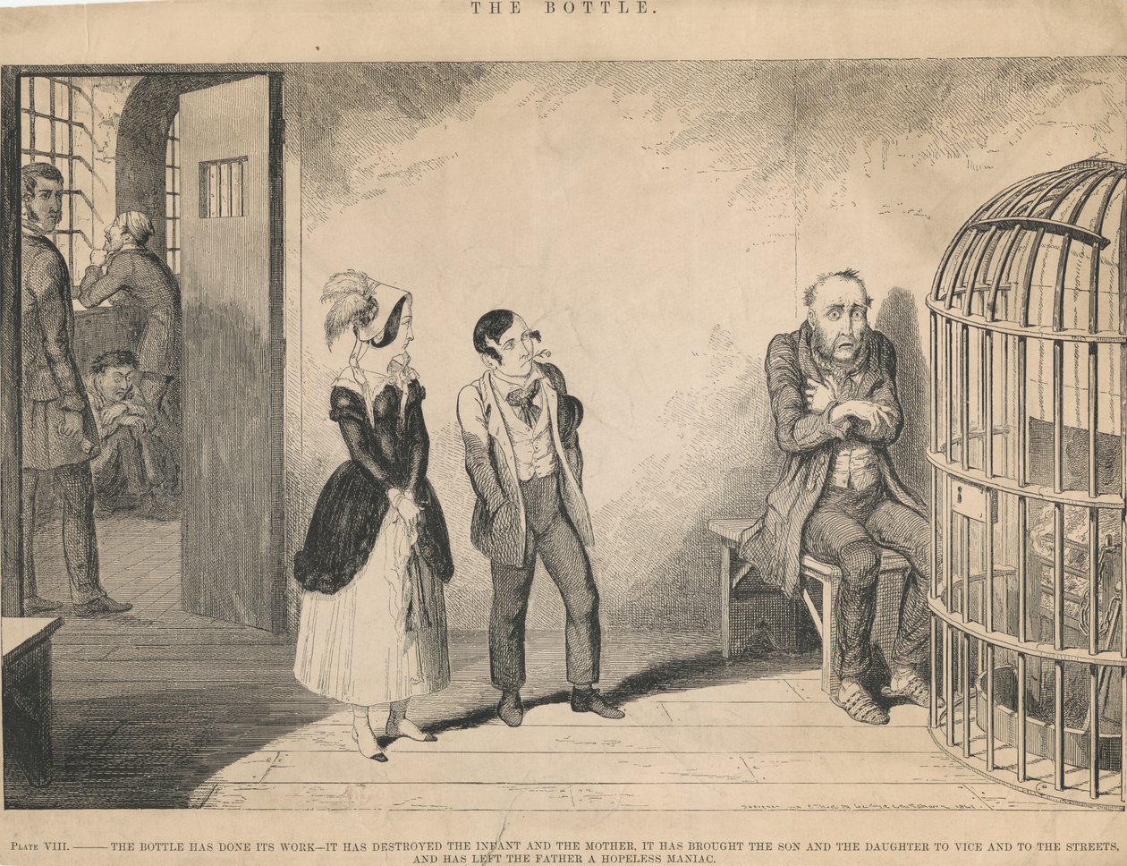 Plate VIII, Flasken har gjort sitt arbeid av George Cruikshank