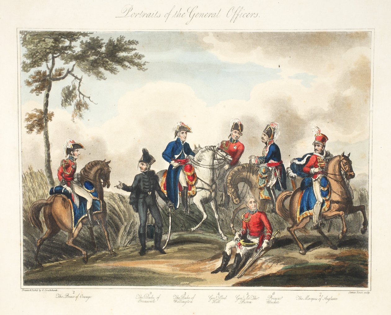 Portretter av generaloffiserene, pub. H. Colburn, eng. Rouse, 1816 av George Cruikshank