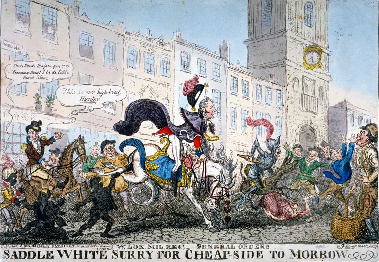 'Saddle white Surry for Cheapside to Morrow', 1812 av George Cruikshank