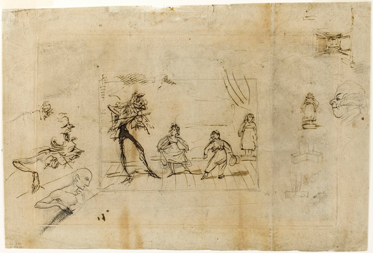 Studie for Danseleksjonen, del 2: Menuetten av George Cruikshank