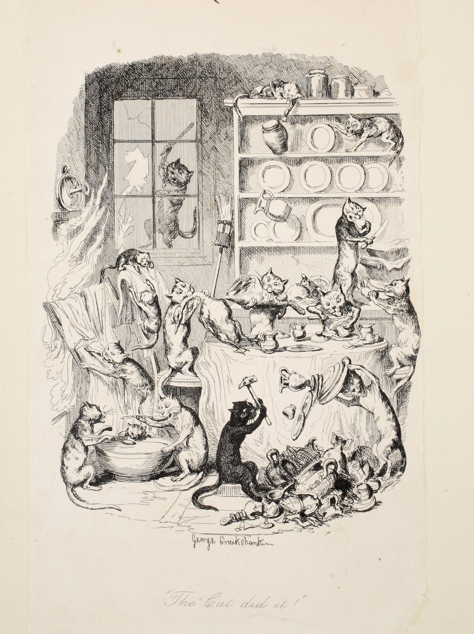 The Cat Did It, fra The Greatest Plague of Life, pub. 1847. av George Cruikshank