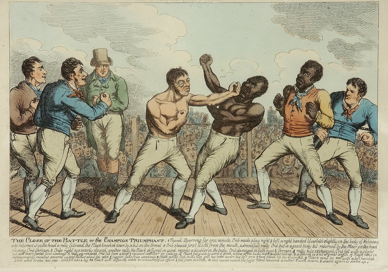 The Close of the Battle Triumphant (farget etsning) av George Cruikshank