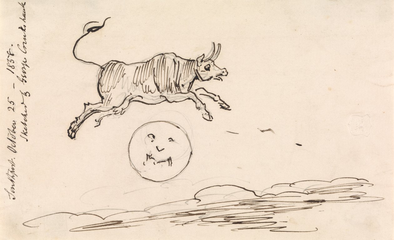 Kua hopper over månen av George Cruikshank