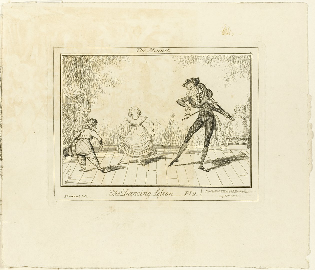 Dansetimen, del 2: Menuetten av George Cruikshank
