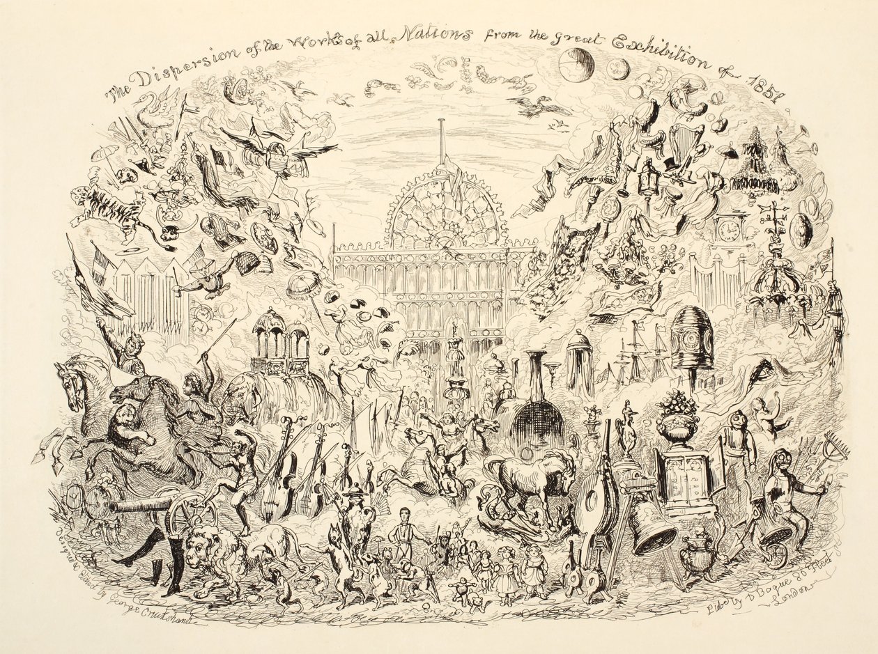 Spredningen av alle nasjoners verk fra den store utstillingen i 1851, pub. 1851 av George Cruikshank
