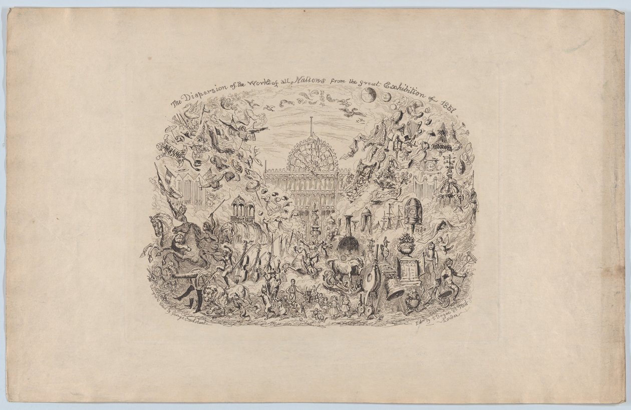 Spredningen av alle nasjoners verk fra den store utstillingen i 1851, 1851., 1851. av George Cruikshank