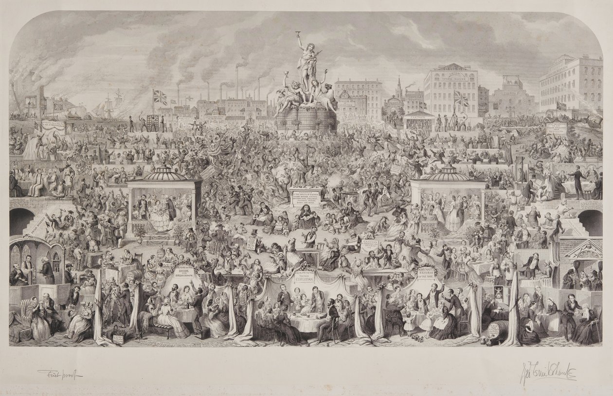 Samfunnets drikkeskikk eller tilbedelse av Bacchus av George Cruikshank