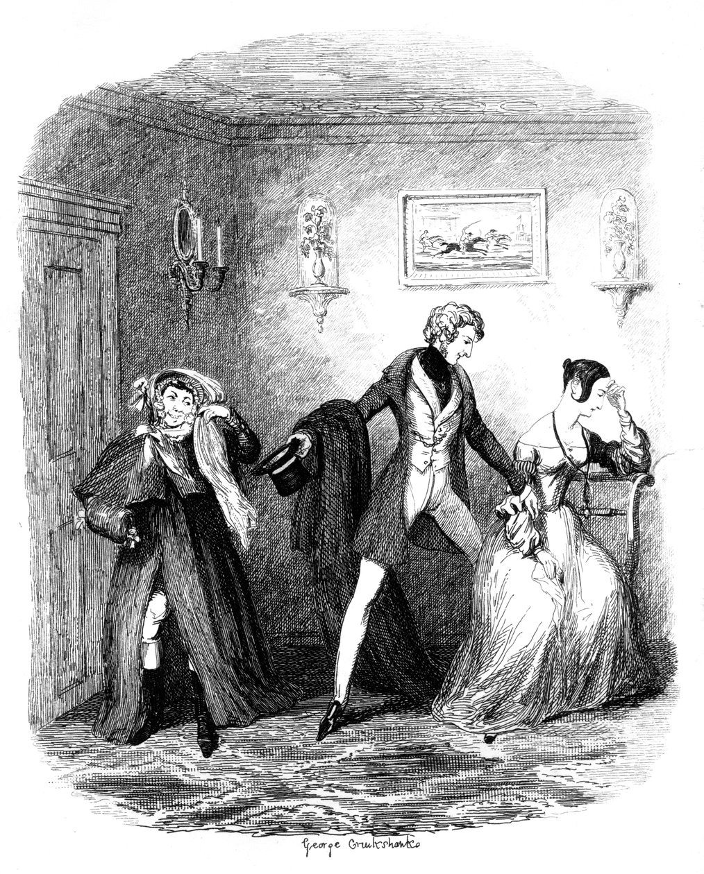 The Elopement, tidlig på midten av 1800-tallet av George Cruikshank