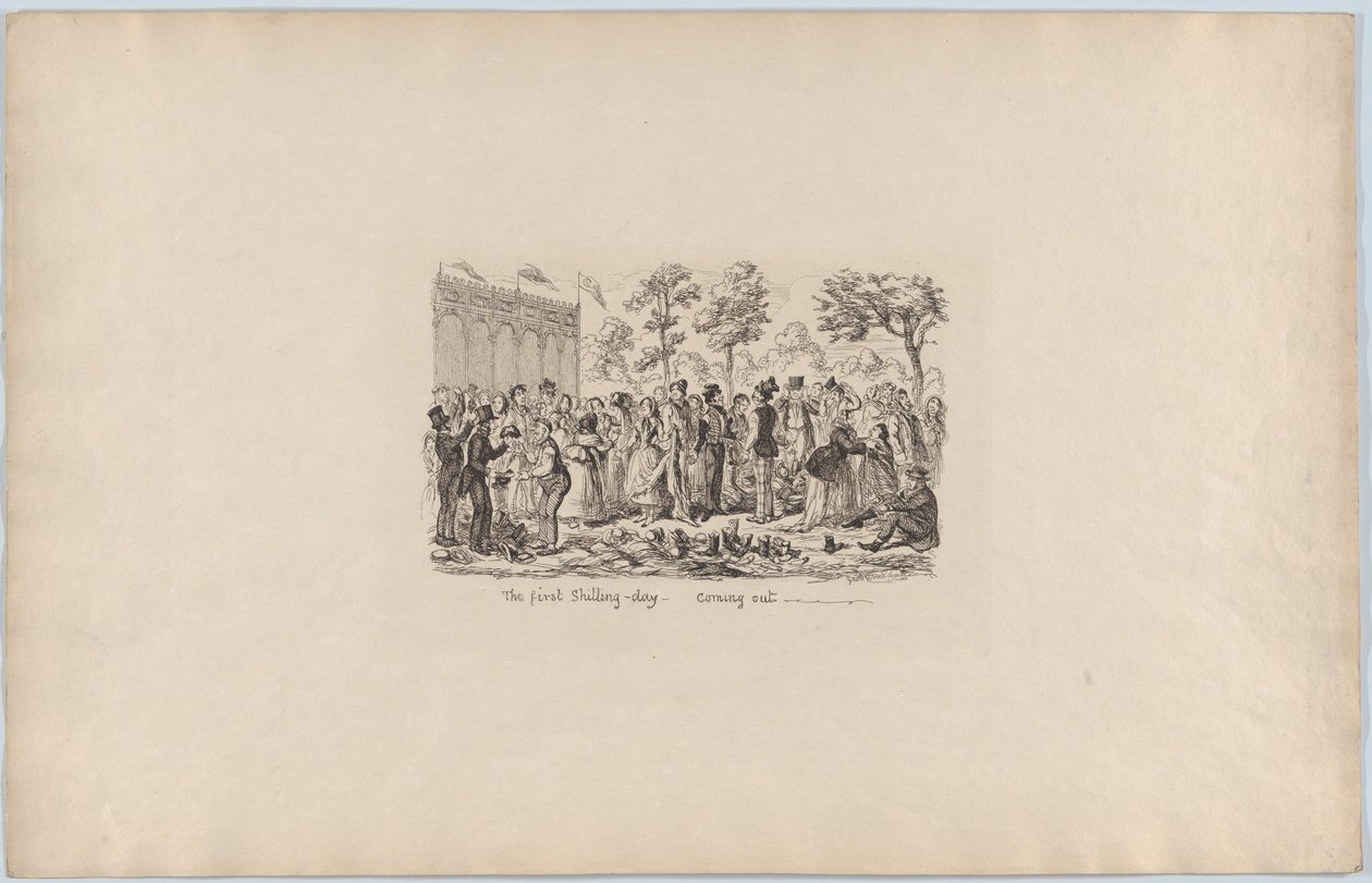 The First Shilling Day-Coming Out, 1851., 1851. av George Cruikshank