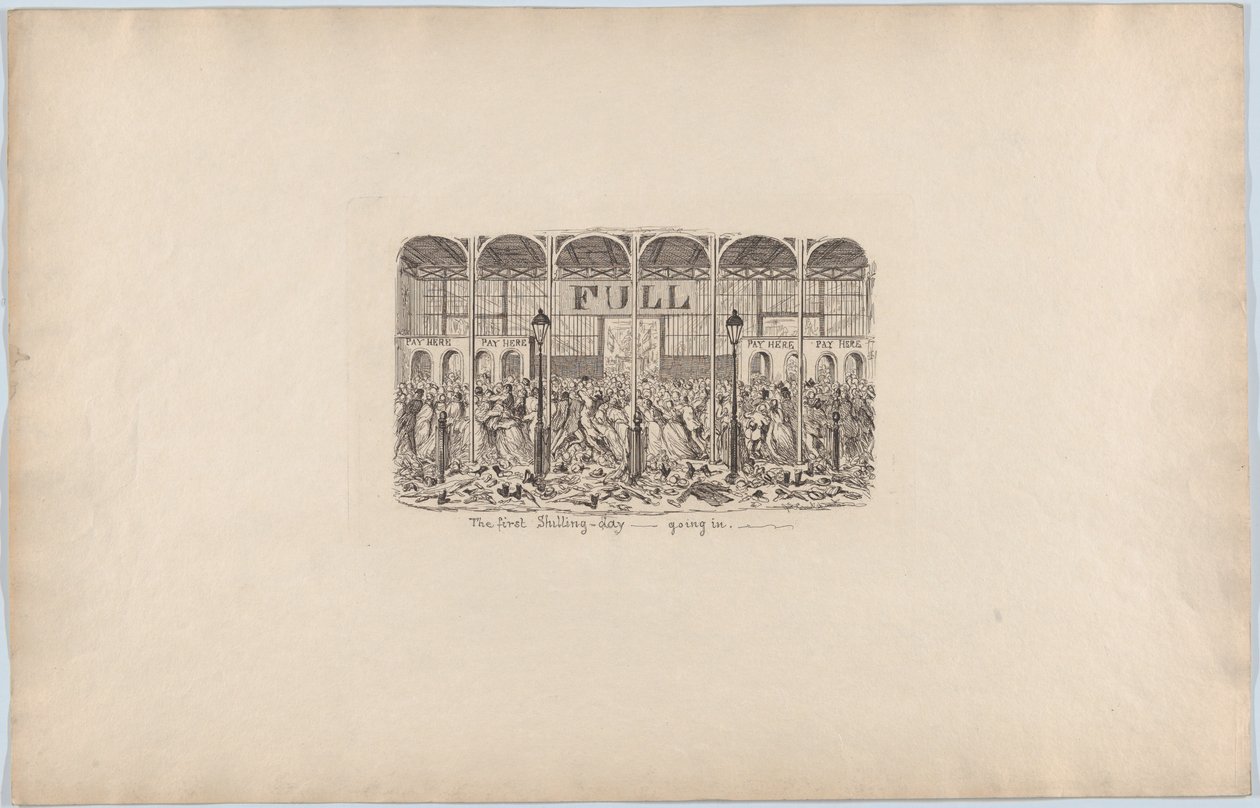 Den første skillingsdagen som går inn, 1851., 1851. av George Cruikshank