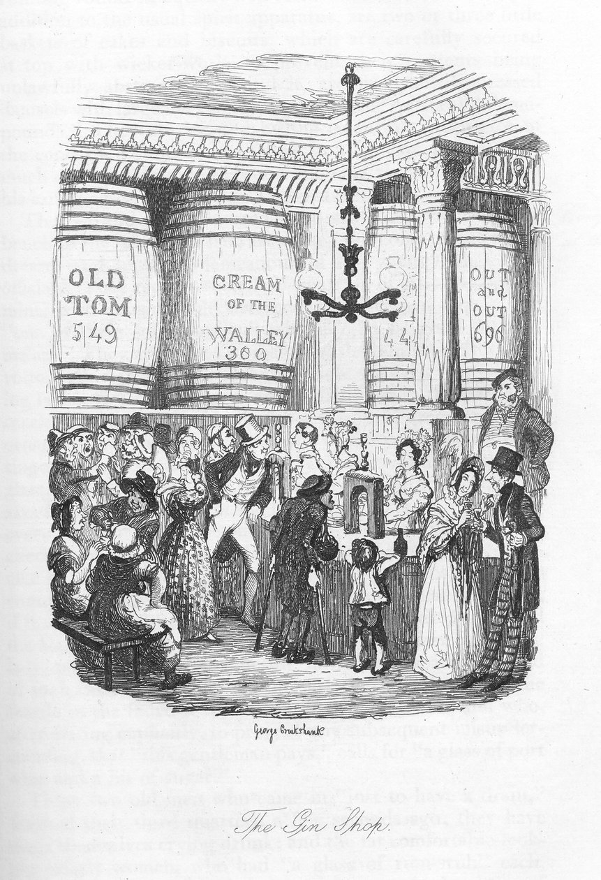 Gin-butikken, ca. 1836 av George Cruikshank