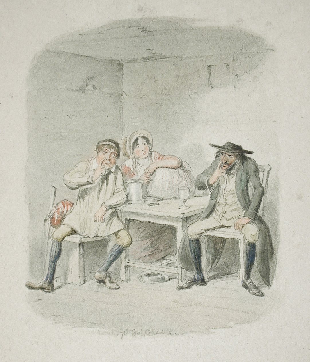 Jøden og Morris Bosle begynner å forstå hverandre av George Cruikshank