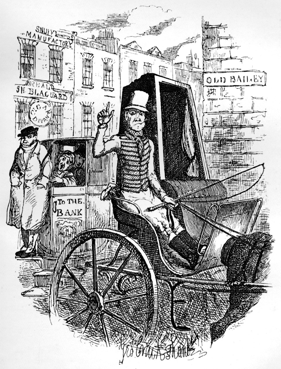 The Last Cab Driver, and the First Omnibus Cad, c1900 av George Cruikshank