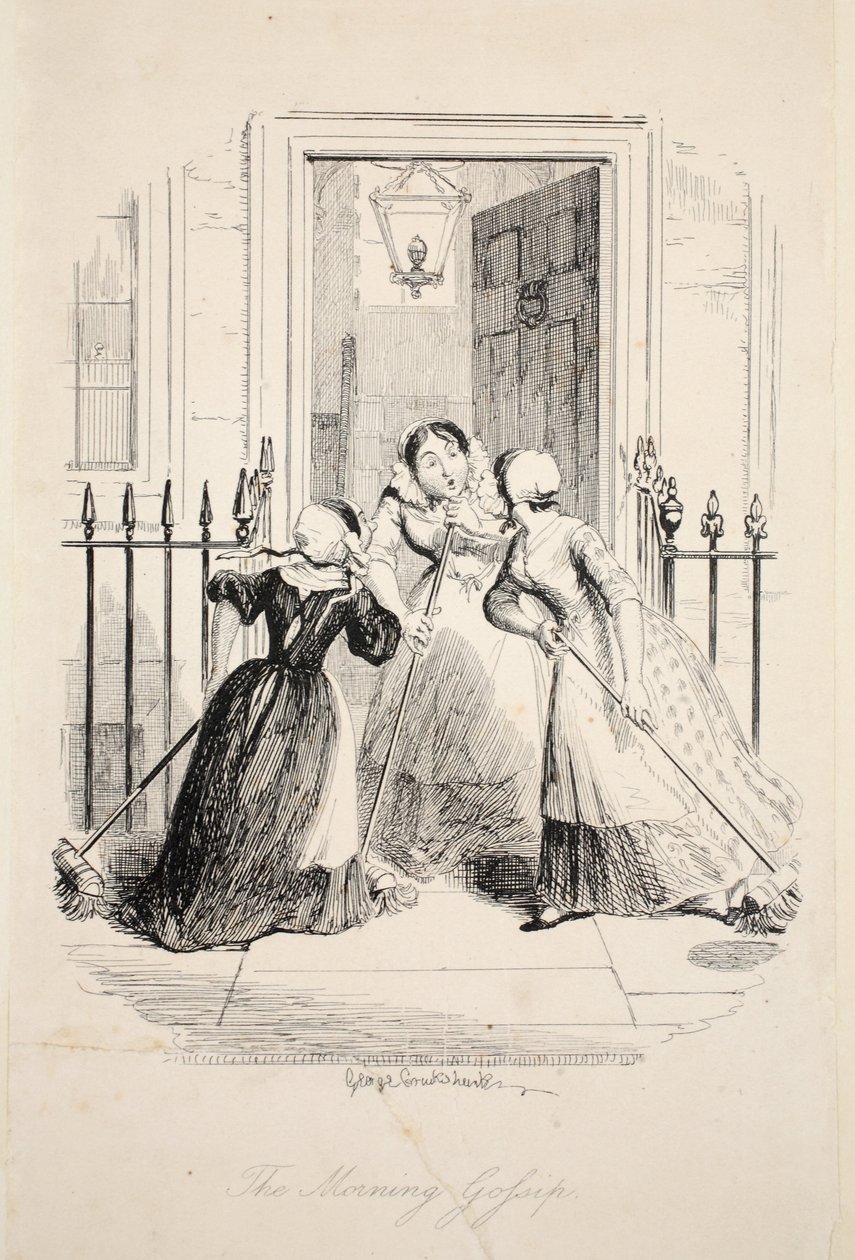 The Morning Gossip, fra The Greatest Plague of Life, pub. 1847 av George Cruikshank
