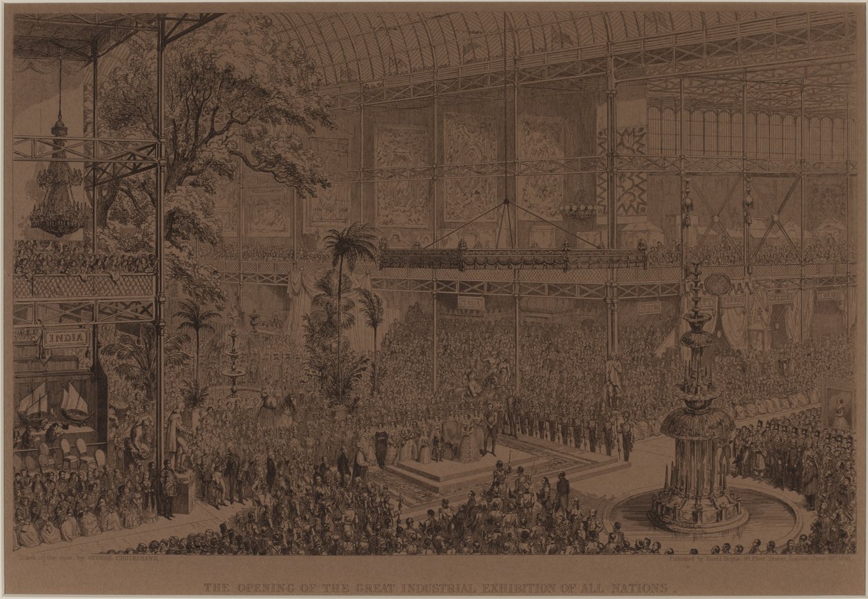Åpningen av den store industriutstillingen for alle nasjoner, 1. mai av George Cruikshank