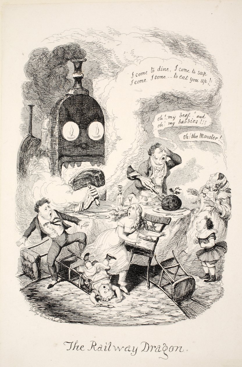 The Railway Dragon, pub. 1841 av George Cruikshank