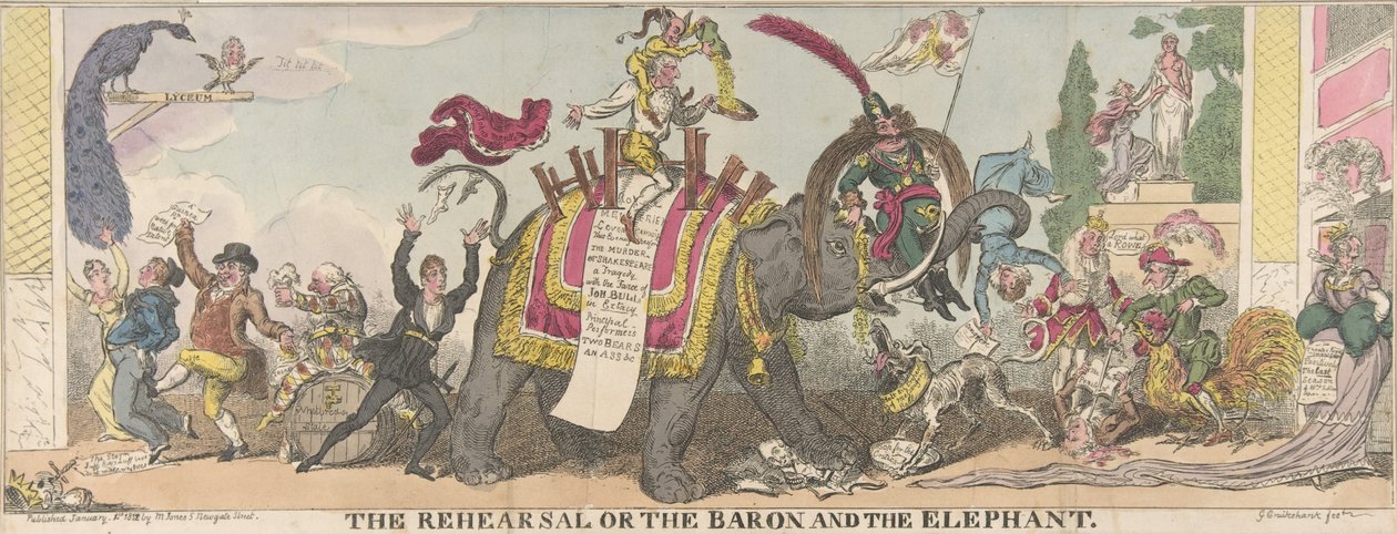 Øvelsen eller baronen og elefanten, 1. januar 1812., 1. januar 1812. av George Cruikshank