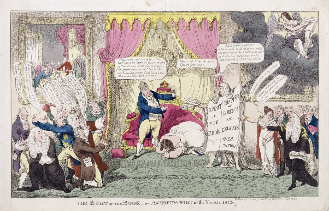 Bokens ånd eller Årets forventning 1813 av George Cruikshank