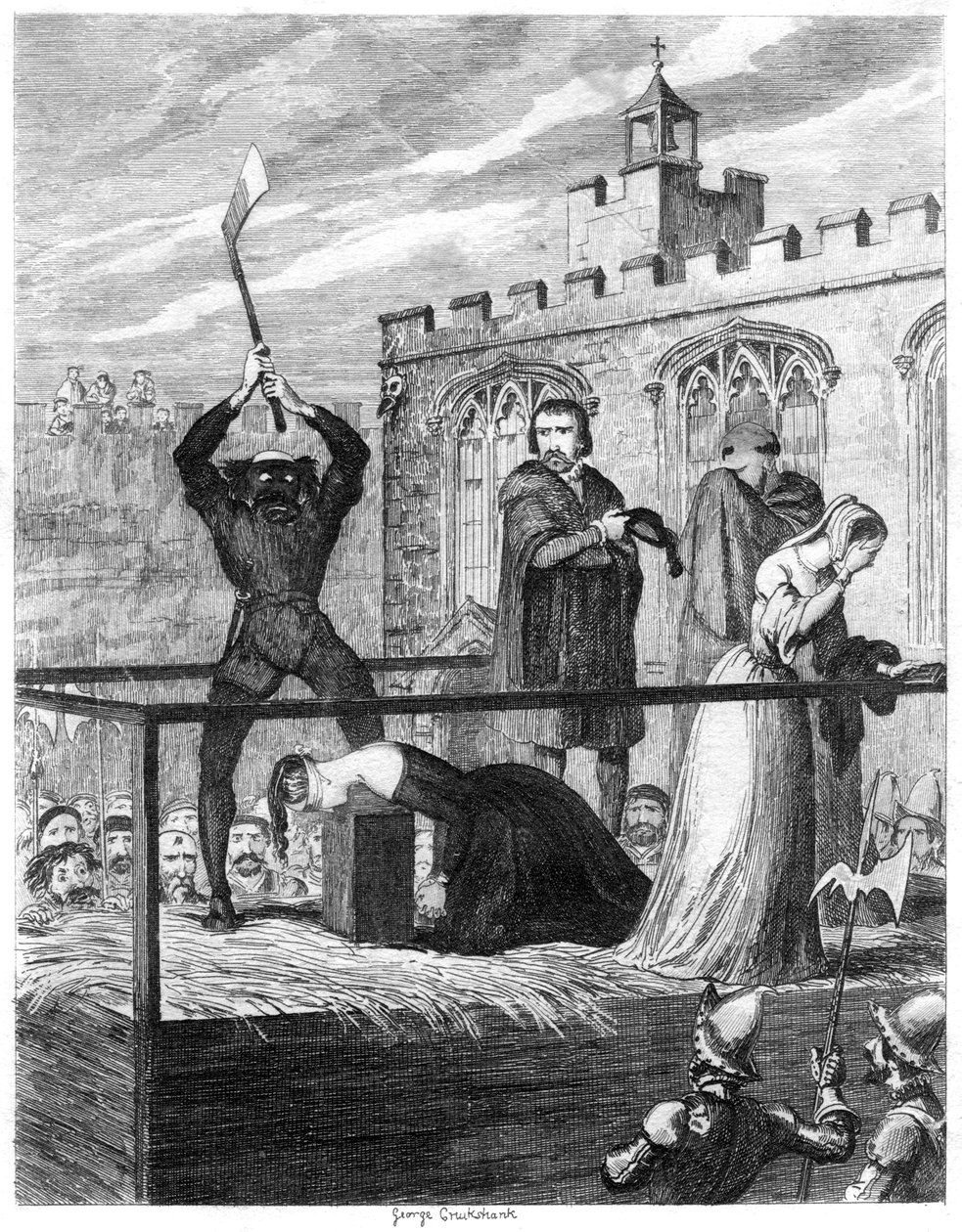 Henrettelsen av Lady Jane Grey, 1554 1840 av George Cruikshank