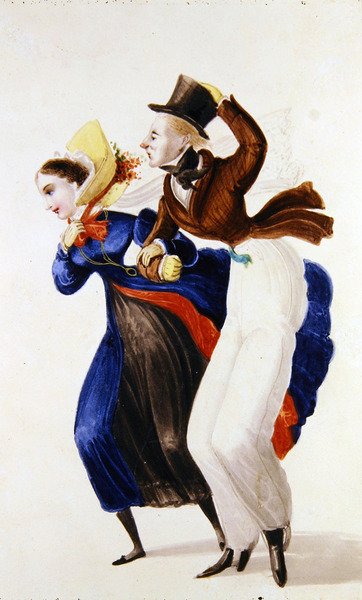 Vintermoter (akvarell på papir) av George Cruikshank