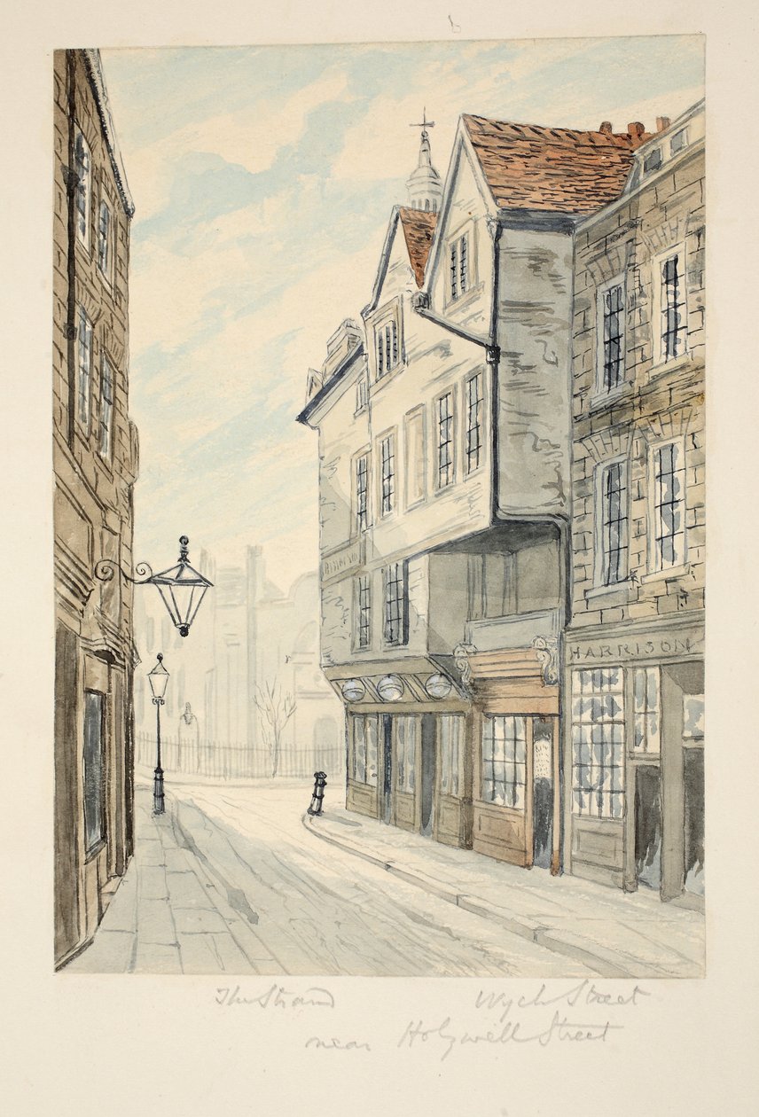 Wych Street, utenfor The Strand, pub. C. 1840 av George Cruikshank