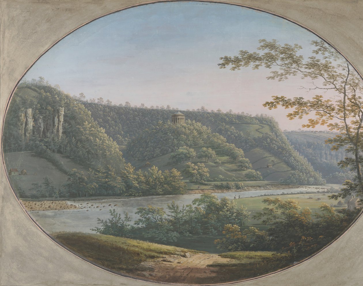 Utsikt over Round Howe nær Richmond, Yorkshire, England, 1788. av George Cuit