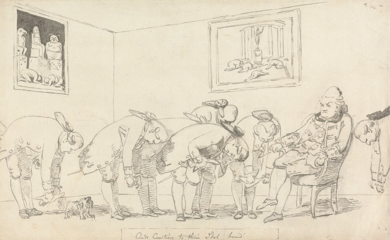 Og Courtiers to Their Idol Bend av George Dance