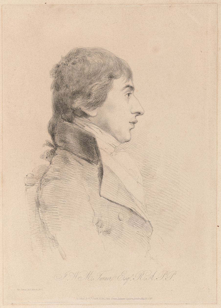 Portrett av JMW Turner, RA, ca. 1800 (etsing) av George Dance
