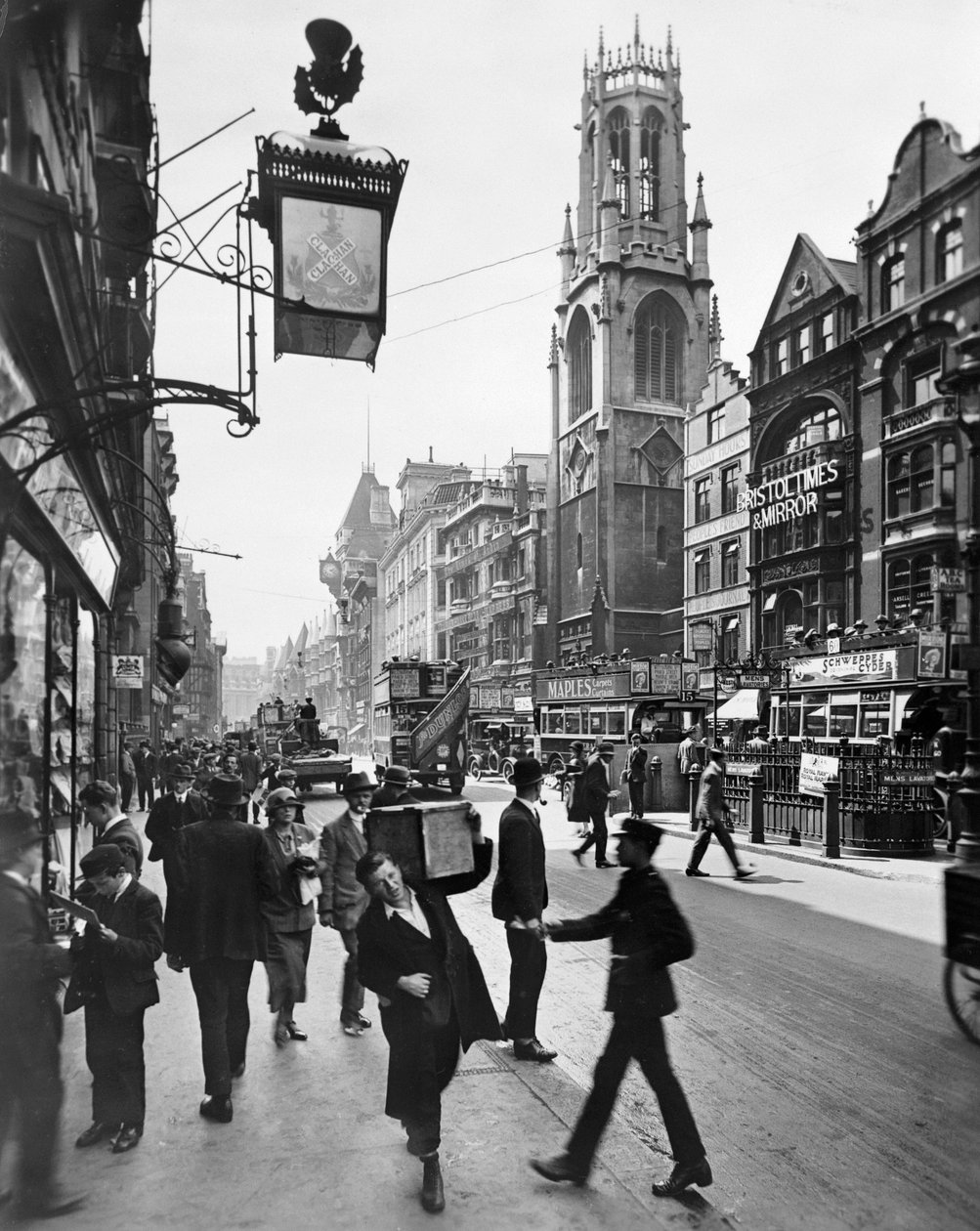 Fleet Street vestover, City of London, 1920-tallet av George Davison Reid