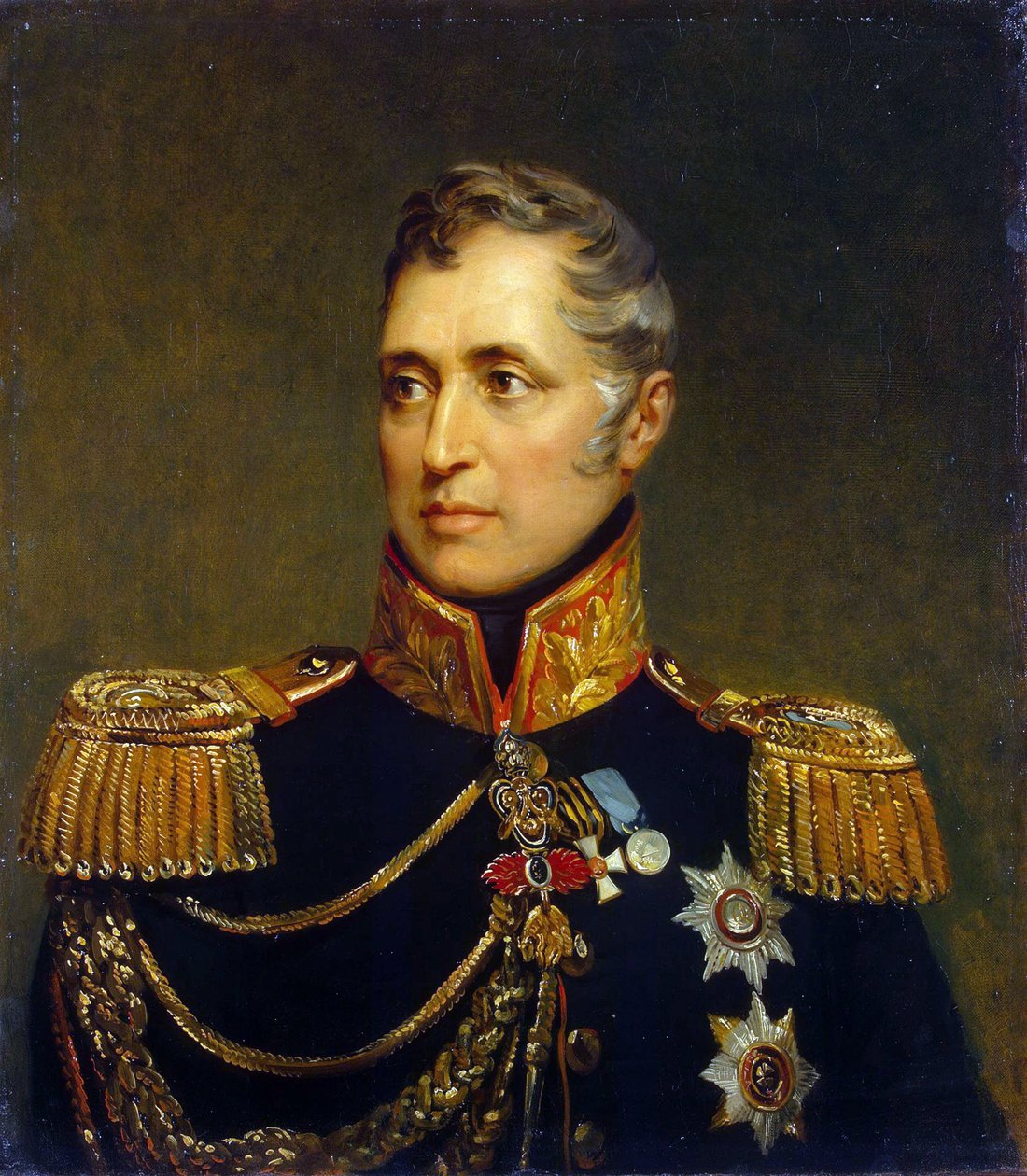 Charles Andre, comte Pozzo di Borgo - Portrett av grev Carlo Andrea Pozzo di Borgo (1764-1842) av Dawe, George (1781-1829). Olje på lerret, størrelse: 70x62,5, før 1827, State Hermitage, St. Petersburg av George Dawe