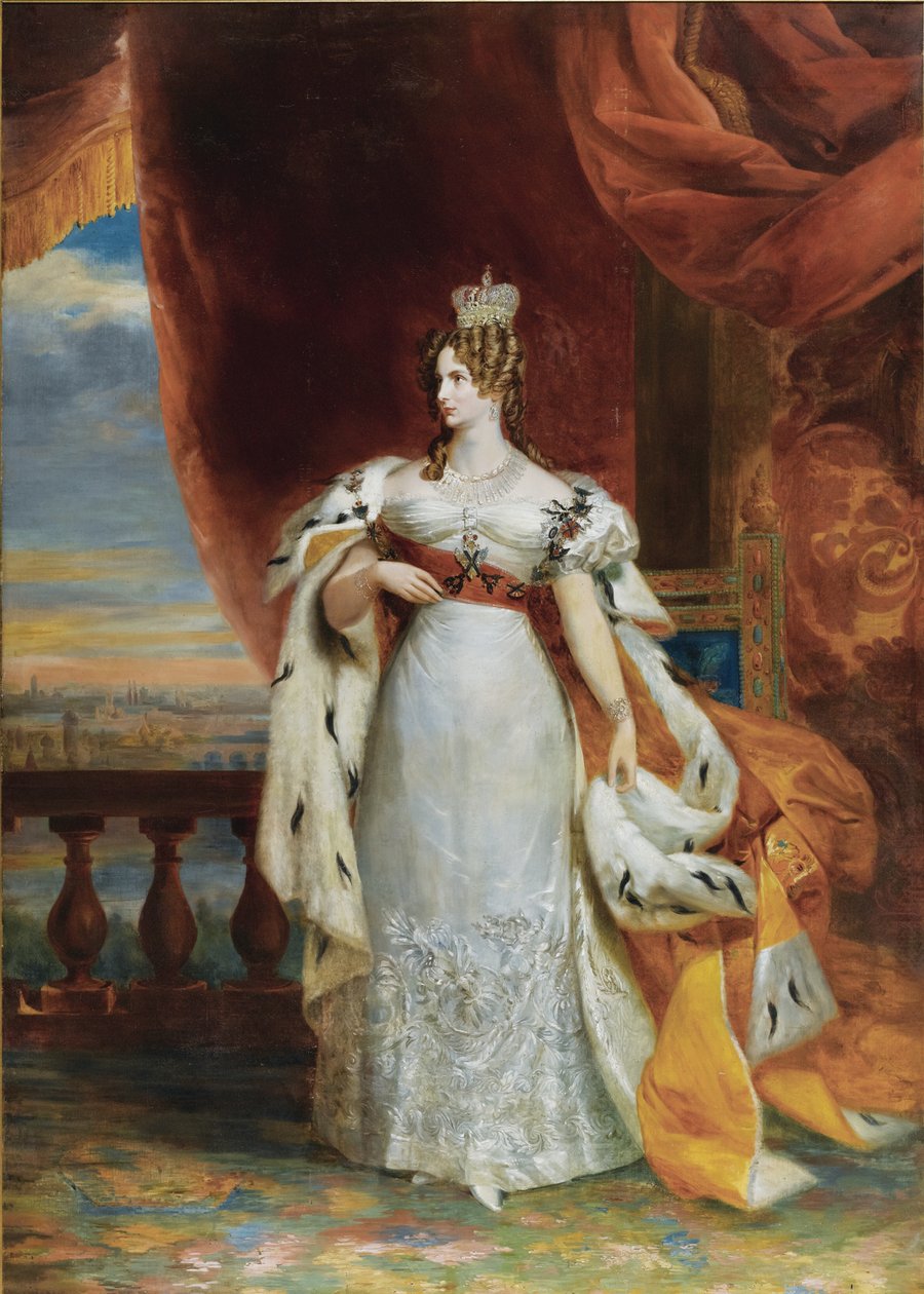 Portrett av keiserinne Alexandra Fyodorovna Charlotte av Preussen, keiser Nicholas I. kone 1798-18 av George Dawe