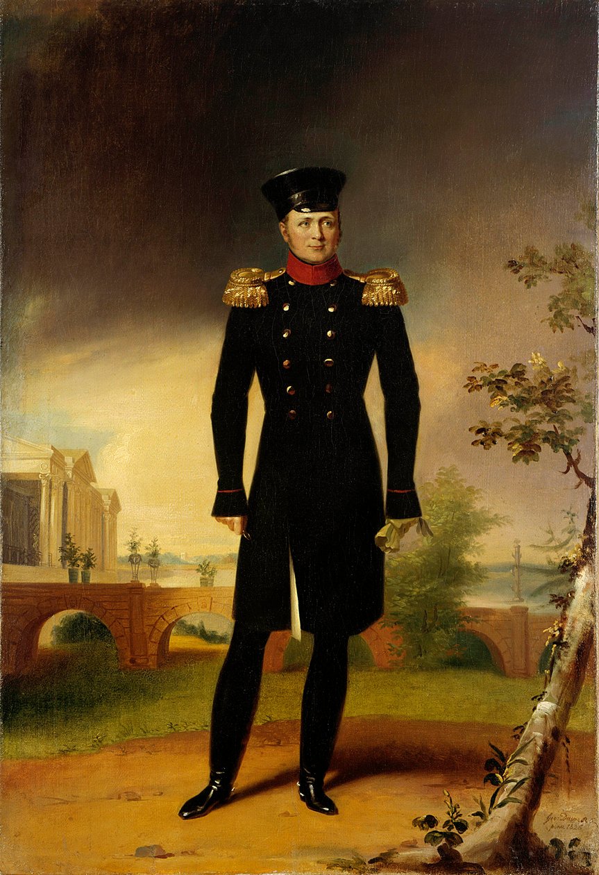 Portrett av den russiske tsaren Alexander I (1777-1825) (den store) i offisersdraktmaleri av George Dawe (1781-1829) Saint Petersburg. Eremitasjemuseet av George Dawe