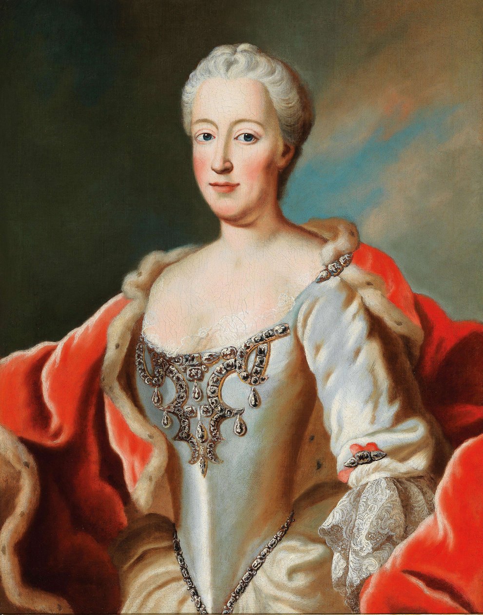 Hertuginne Maria Anna Josepha av Bayern 1734-1776, markgrevin av Baden-Baden. av George Desmarées