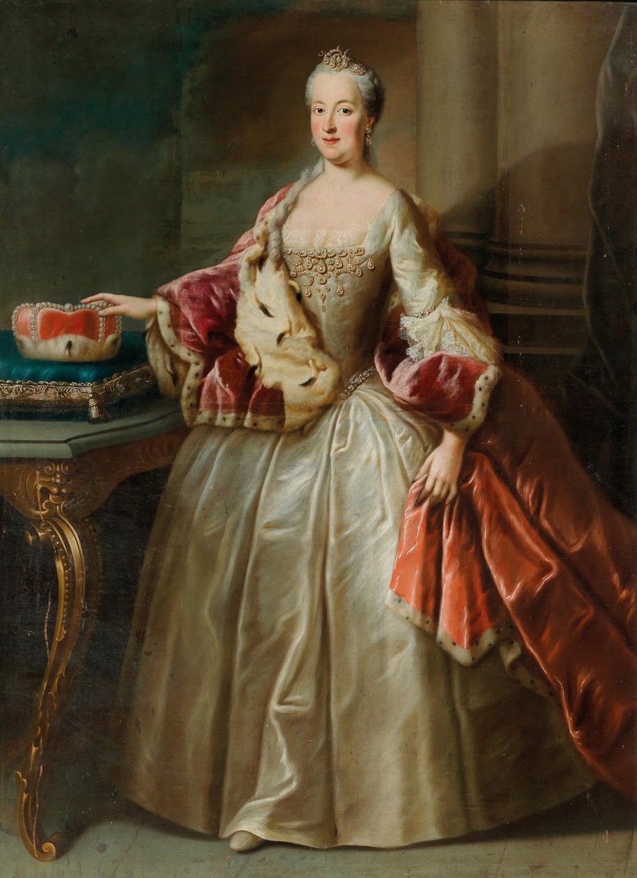 Portrett av Maria Anna av Pfalz-Sulzbach 1722-1790, prinsesse av Bayern. av George Desmarées