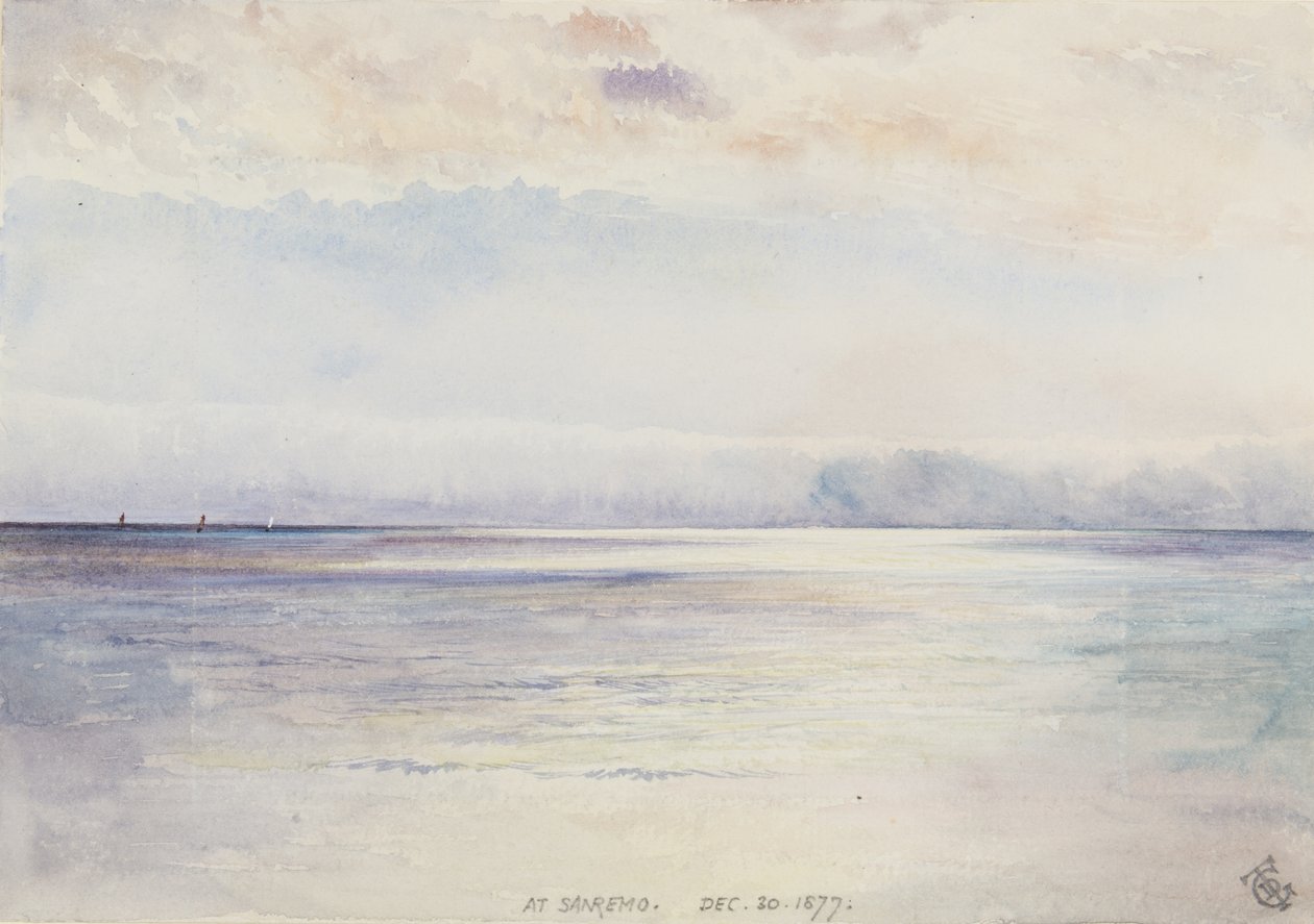I San Remo, 30. desember 1877 (wc på papir) av George Douglas Tinling
